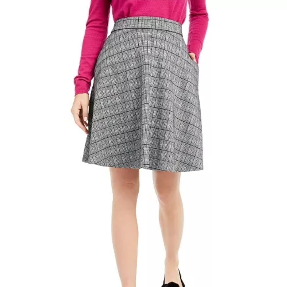 Maison Jules Plaid A-Line Skater Skirt